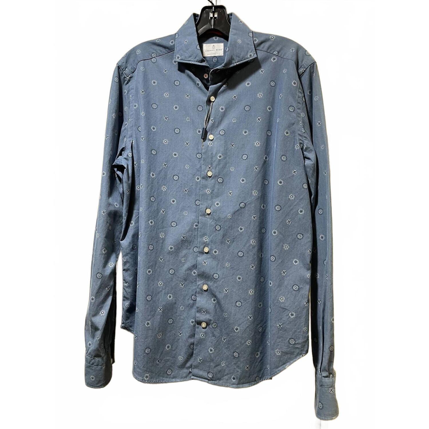 New Emanuel Berg Men's Harvard Button-Down Shirt In Blue